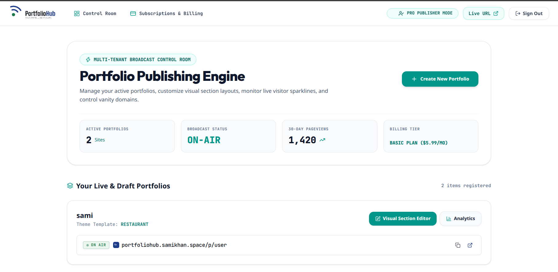 Portfolio Hub 6